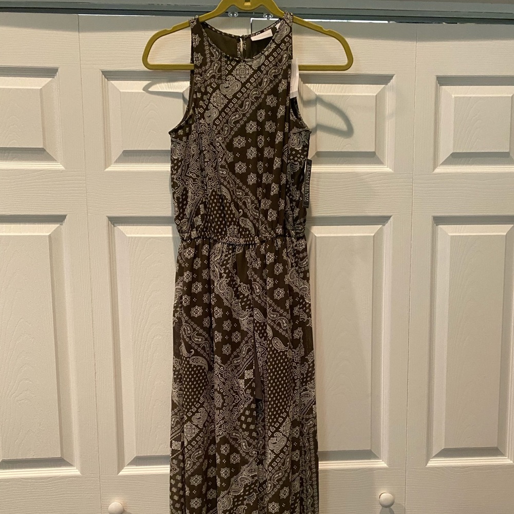 Dark green dress/shorts romper